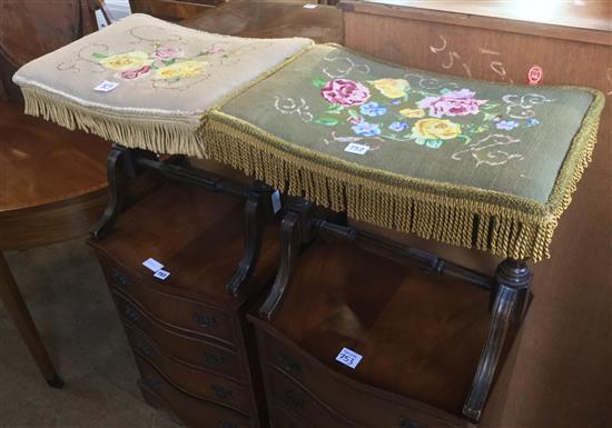 2 tapestry topped stools